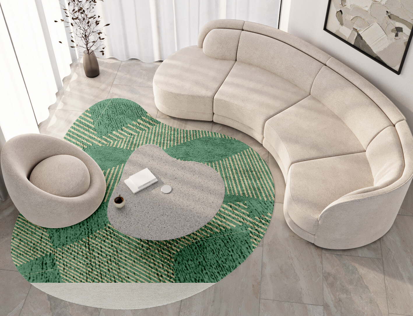 Morpheus Geometric Splash Hand Tufted Bamboo Silk Custom Rug by Rug Artisan
