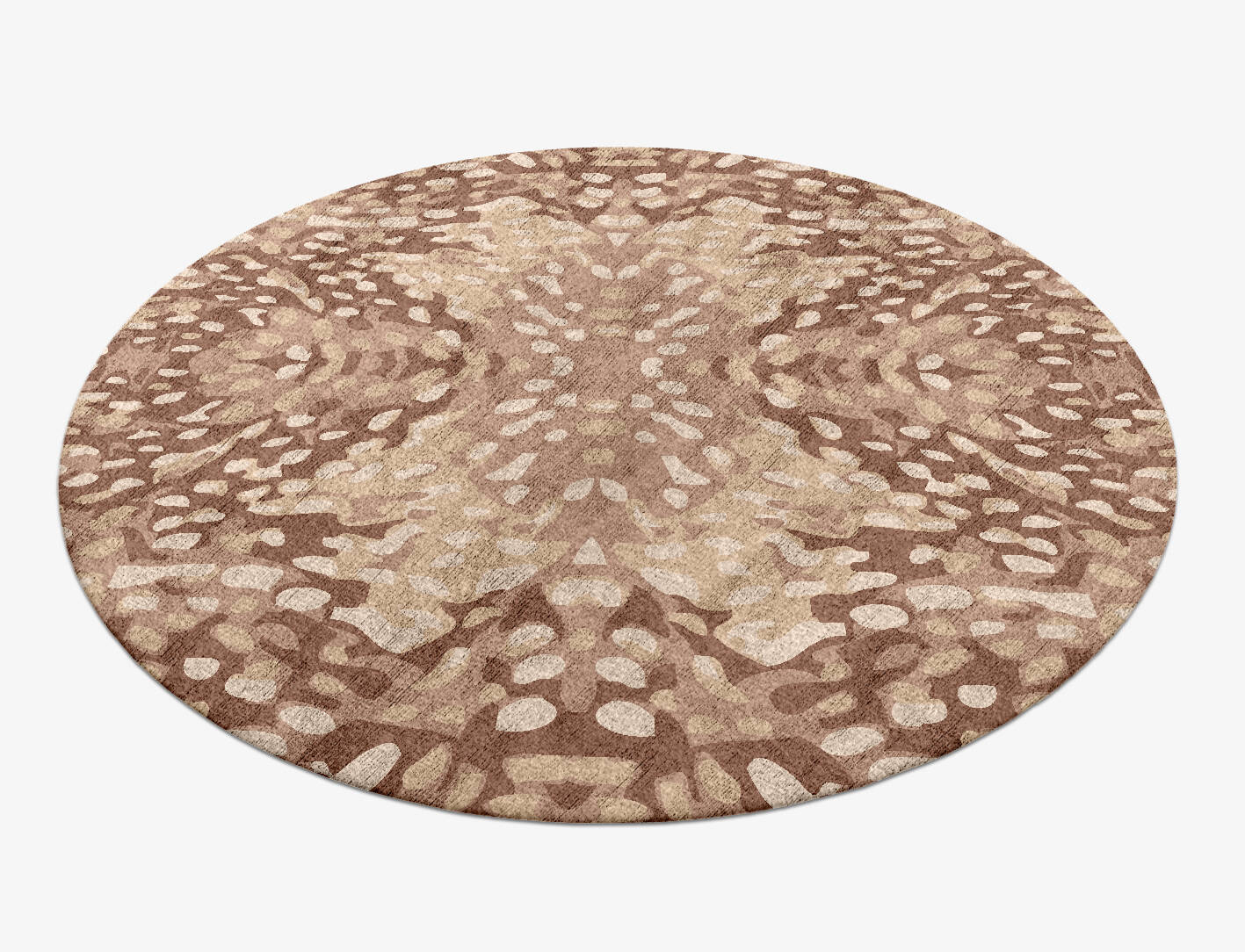 Mosaic Abstract Round Hand Knotted Bamboo Silk Custom Rug by Rug Artisan