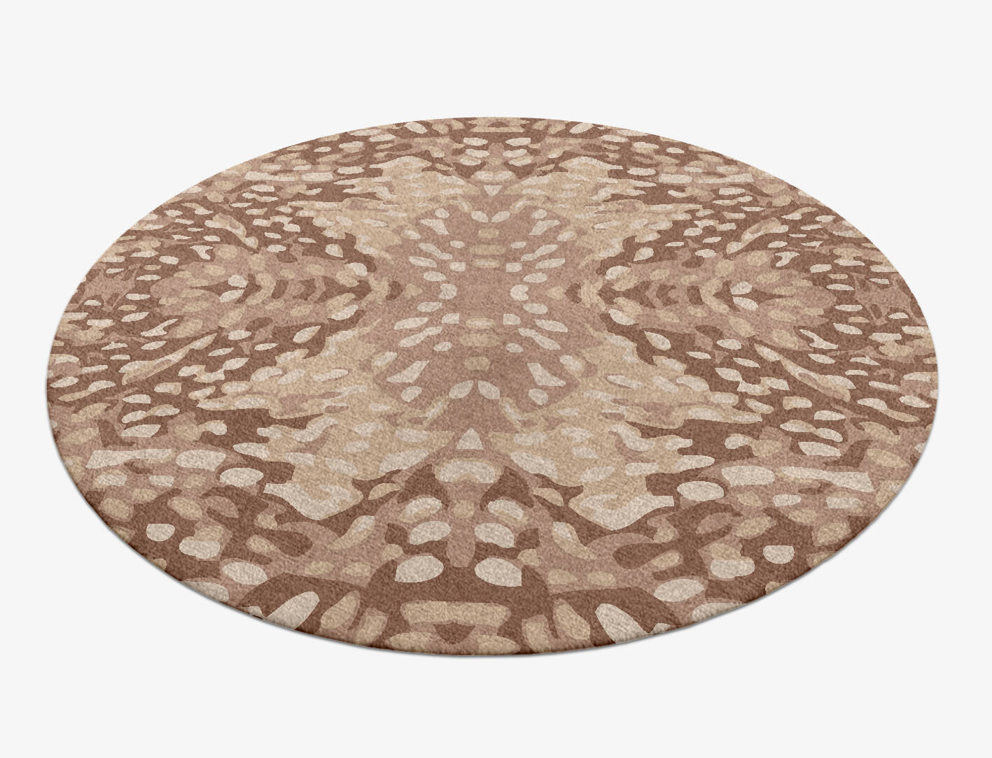 Mosaic Abstract Round Hand Knotted Tibetan Wool Custom Rug by Rug Artisan