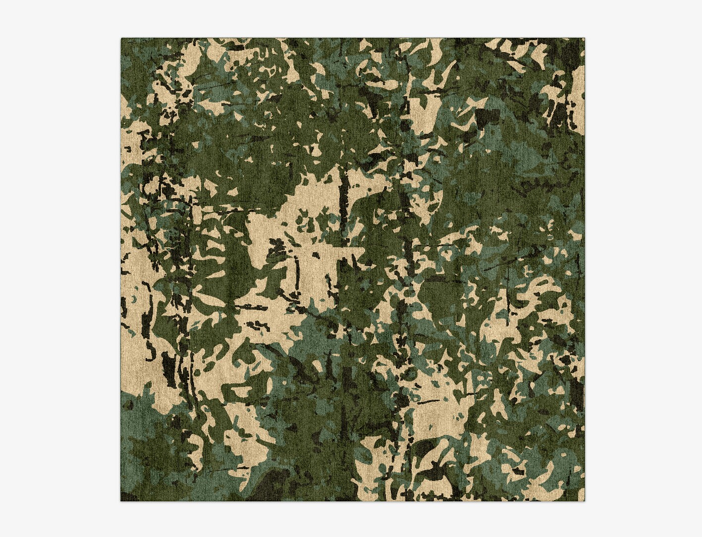 Moss Surface Art Square Hand Knotted Bamboo Silk Custom Rug by Rug Artisan