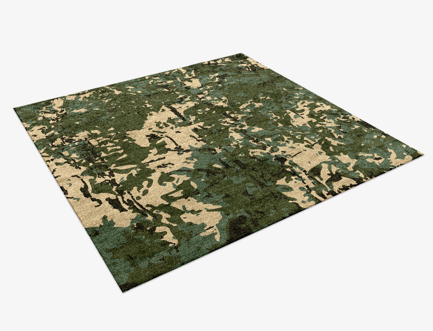Moss Surface Art Square Hand Knotted Bamboo Silk Custom Rug by Rug Artisan