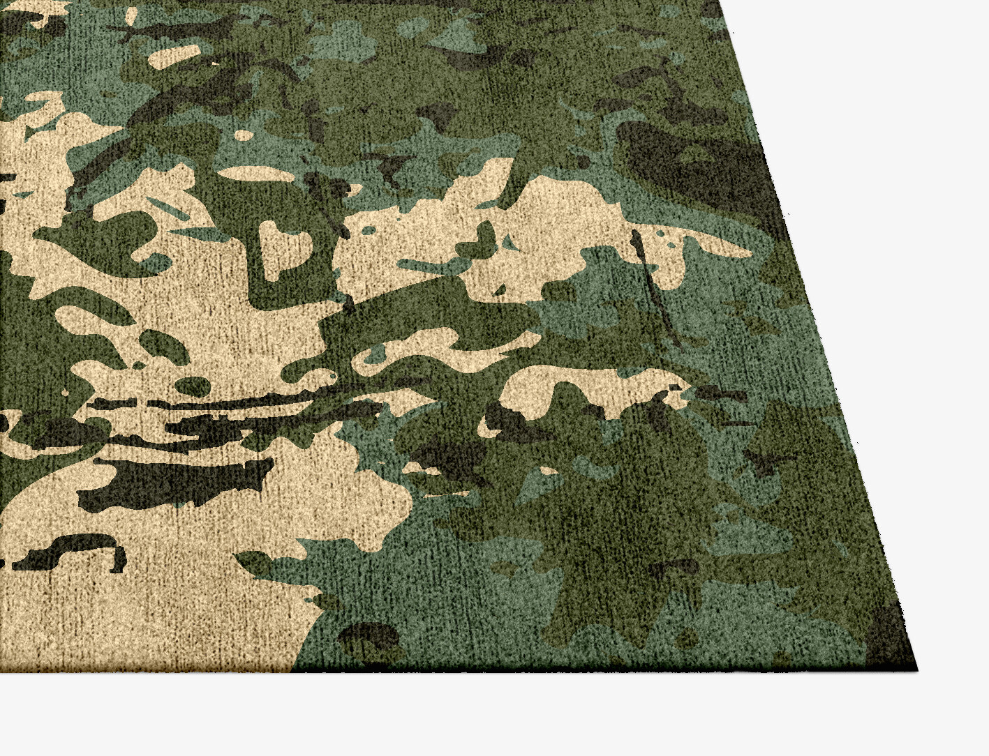 Moss Surface Art Square Hand Knotted Bamboo Silk Custom Rug by Rug Artisan