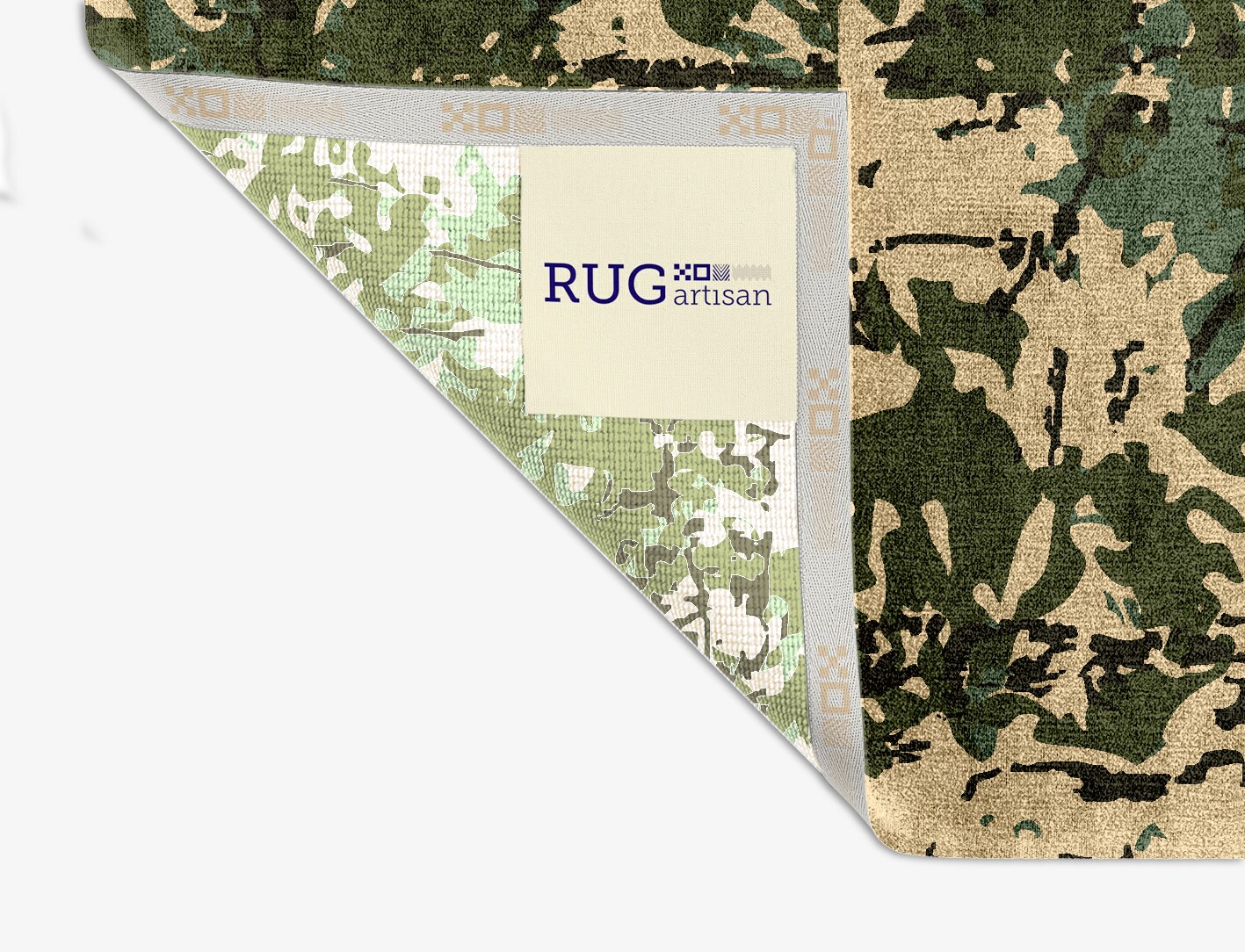 Moss Surface Art Square Hand Knotted Bamboo Silk Custom Rug by Rug Artisan