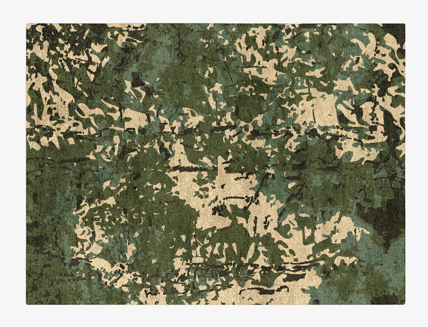 Moss Surface Art Rectangle Hand Tufted Bamboo Silk Custom Rug by Rug Artisan