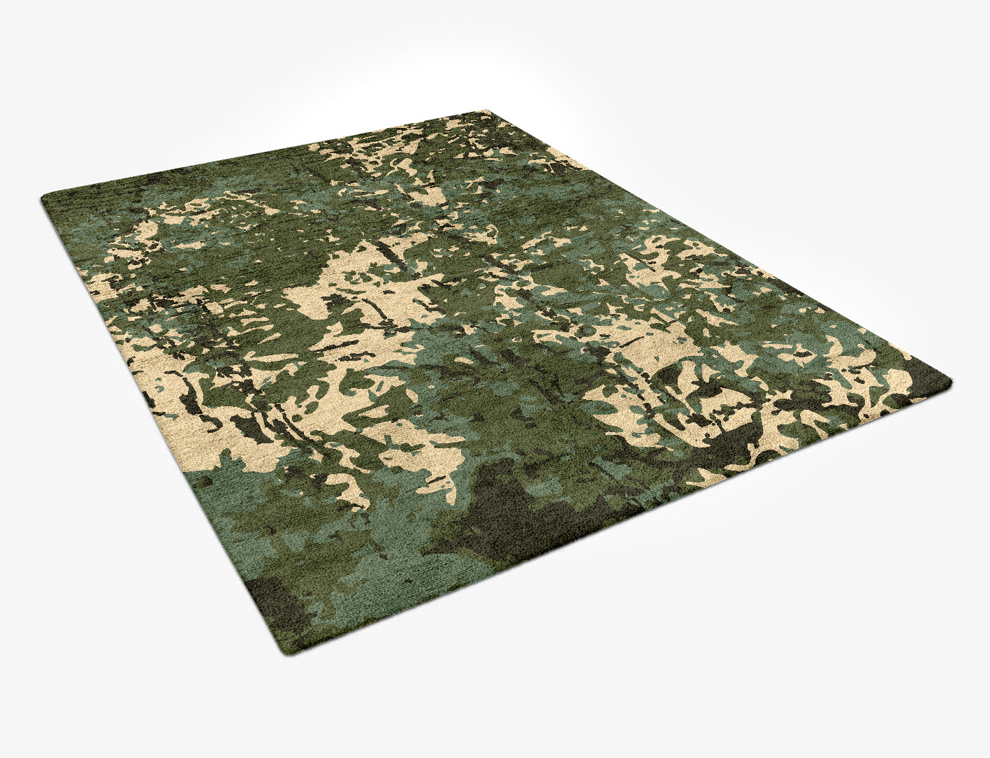 Moss Surface Art Rectangle Hand Tufted Bamboo Silk Custom Rug by Rug Artisan