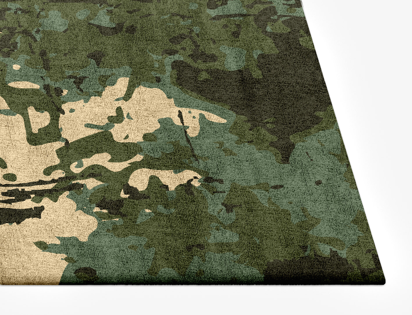 Moss Surface Art Rectangle Hand Tufted Bamboo Silk Custom Rug by Rug Artisan