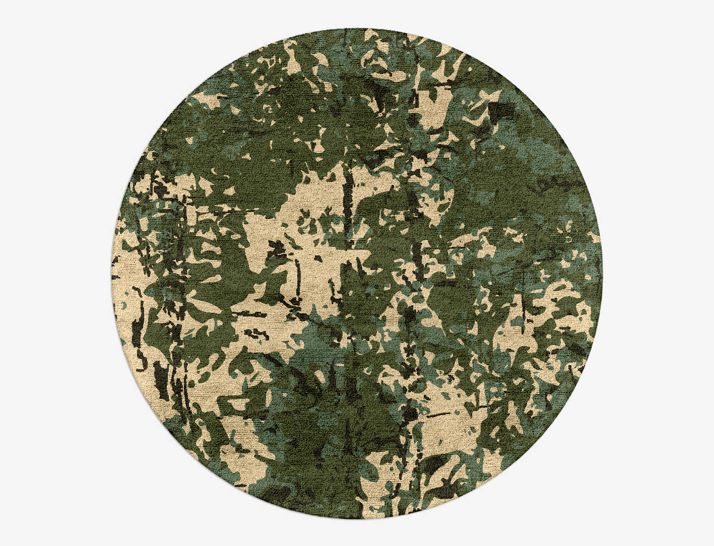Moss Surface Art Round Hand Tufted Bamboo Silk Custom Rug by Rug Artisan