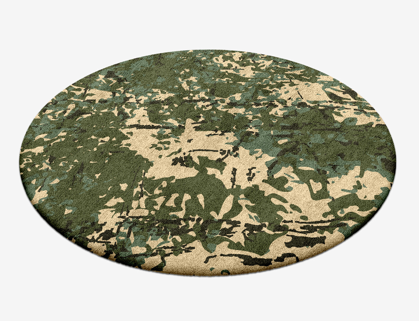 Moss Surface Art Round Hand Tufted Bamboo Silk Custom Rug by Rug Artisan