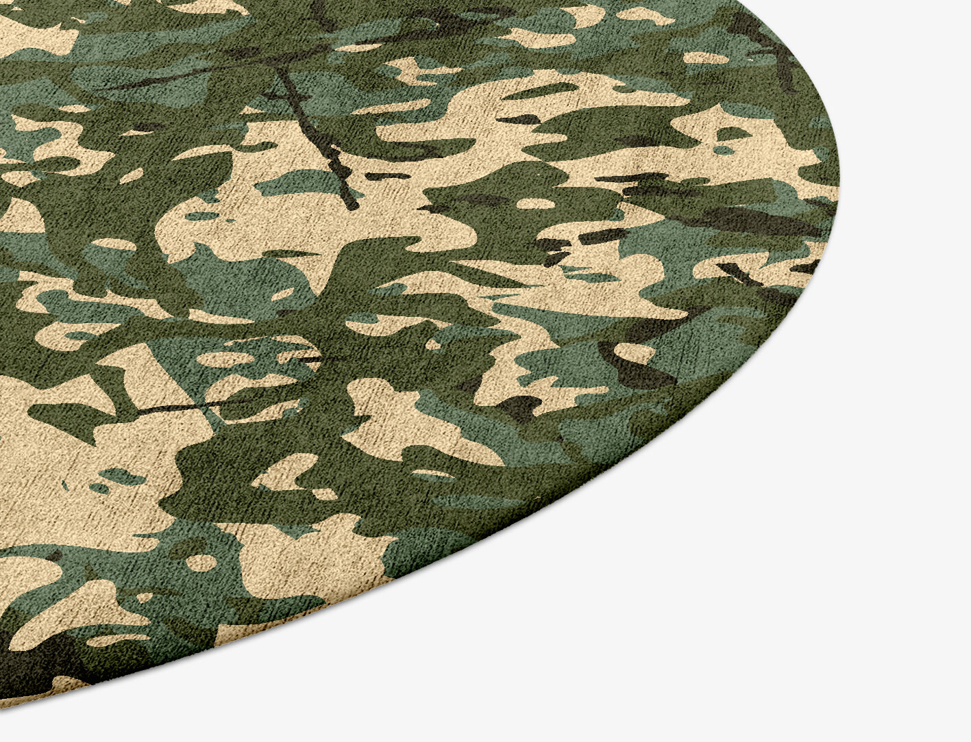 Moss Surface Art Round Hand Tufted Bamboo Silk Custom Rug by Rug Artisan
