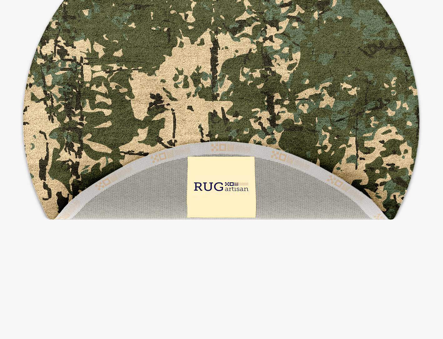 Moss Surface Art Round Hand Tufted Bamboo Silk Custom Rug by Rug Artisan