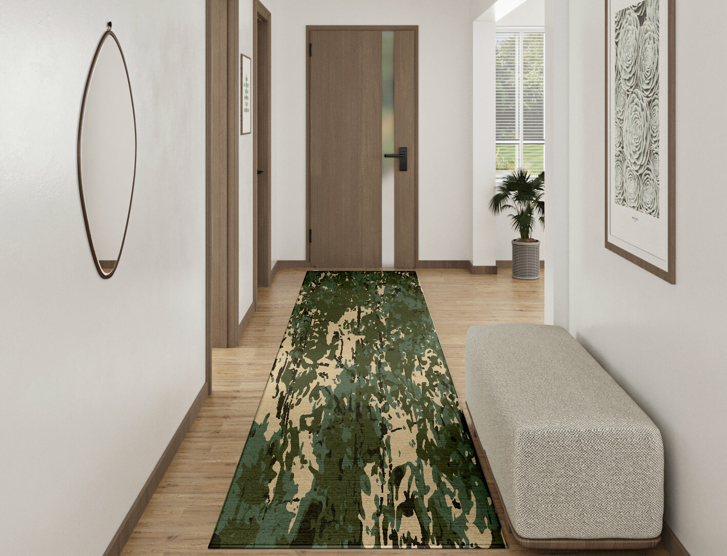 Moss Surface Art Runner Hand Tufted Pure Wool Custom Rug by Rug Artisan