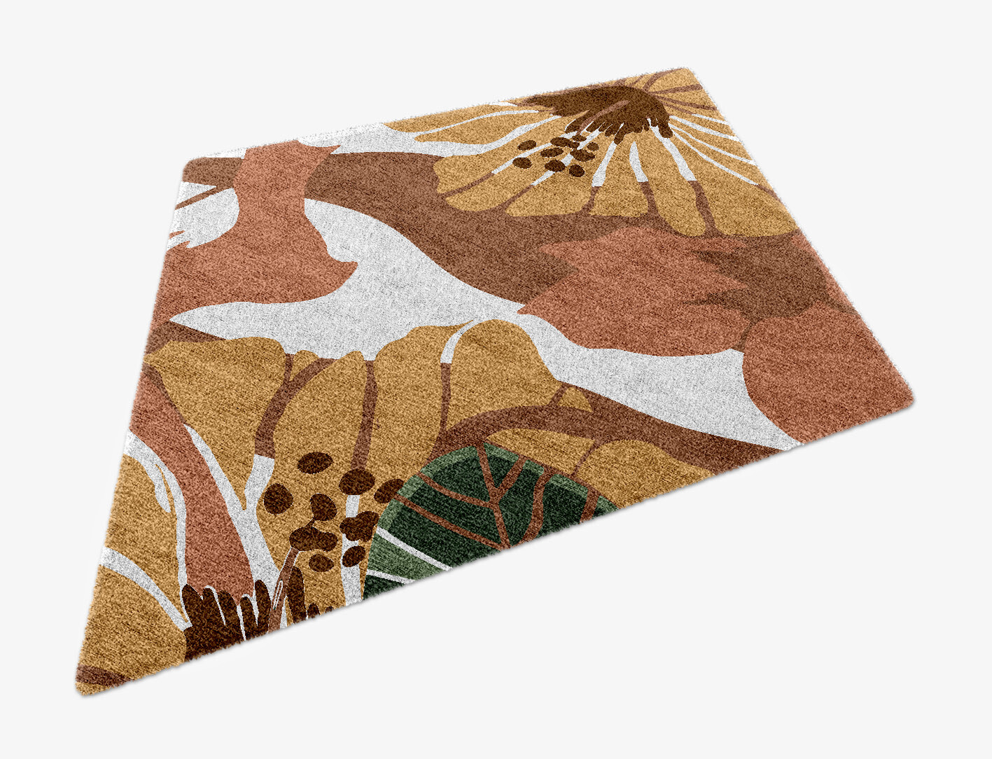 Moss Rose Field of Flowers Diamond Hand Knotted Bamboo Silk Custom Rug by Rug Artisan