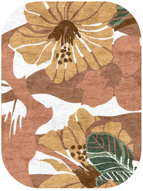Moss Rose Field of Flowers Oblong Hand Knotted Bamboo Silk Custom Rug by Rug Artisan
