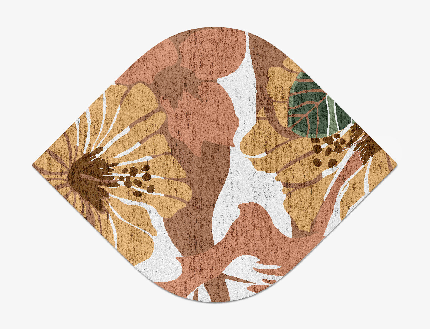 Moss Rose Field of Flowers Ogee Hand Tufted Bamboo Silk Custom Rug by Rug Artisan