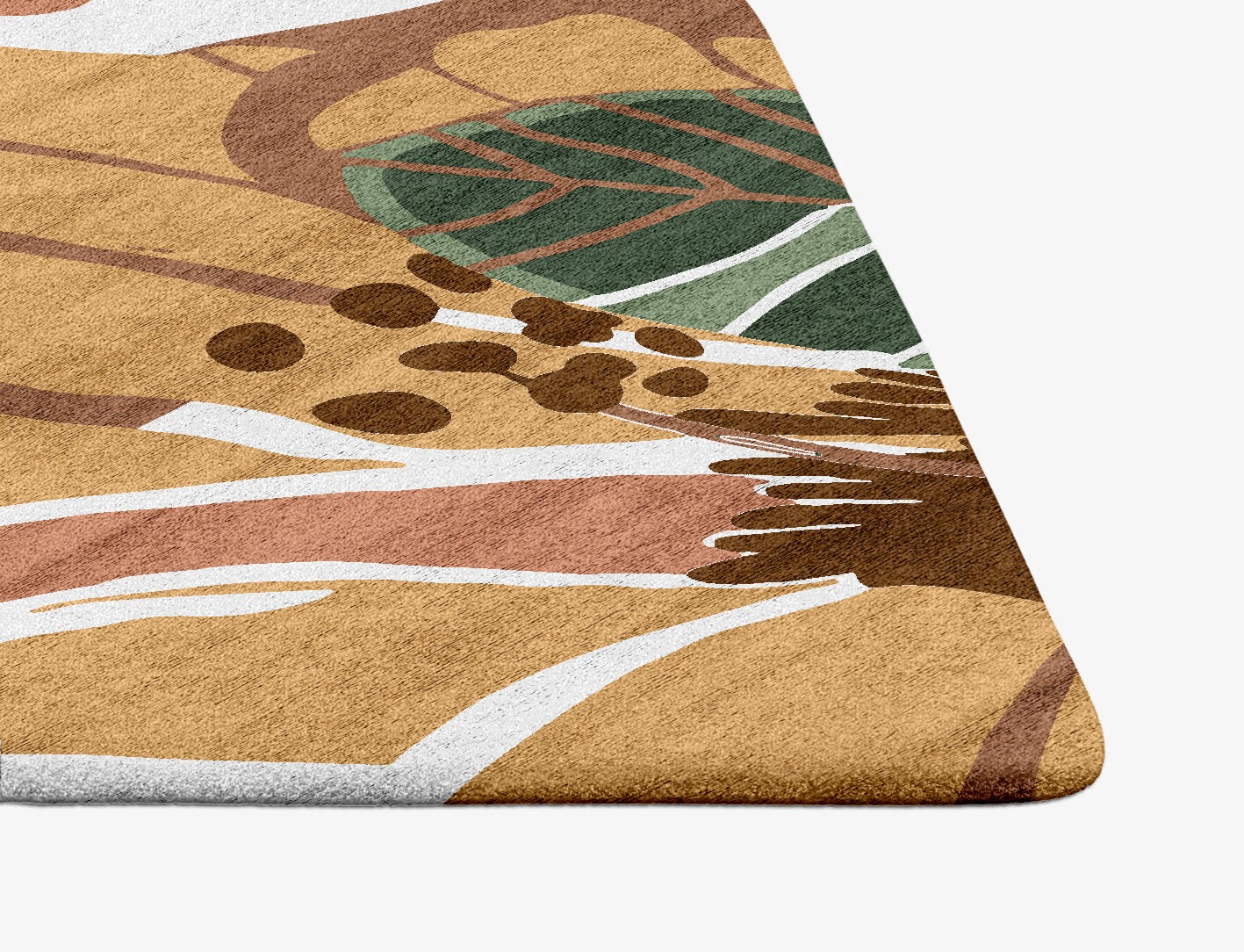 Moss Rose Field of Flowers Ogee Hand Tufted Bamboo Silk Custom Rug by Rug Artisan