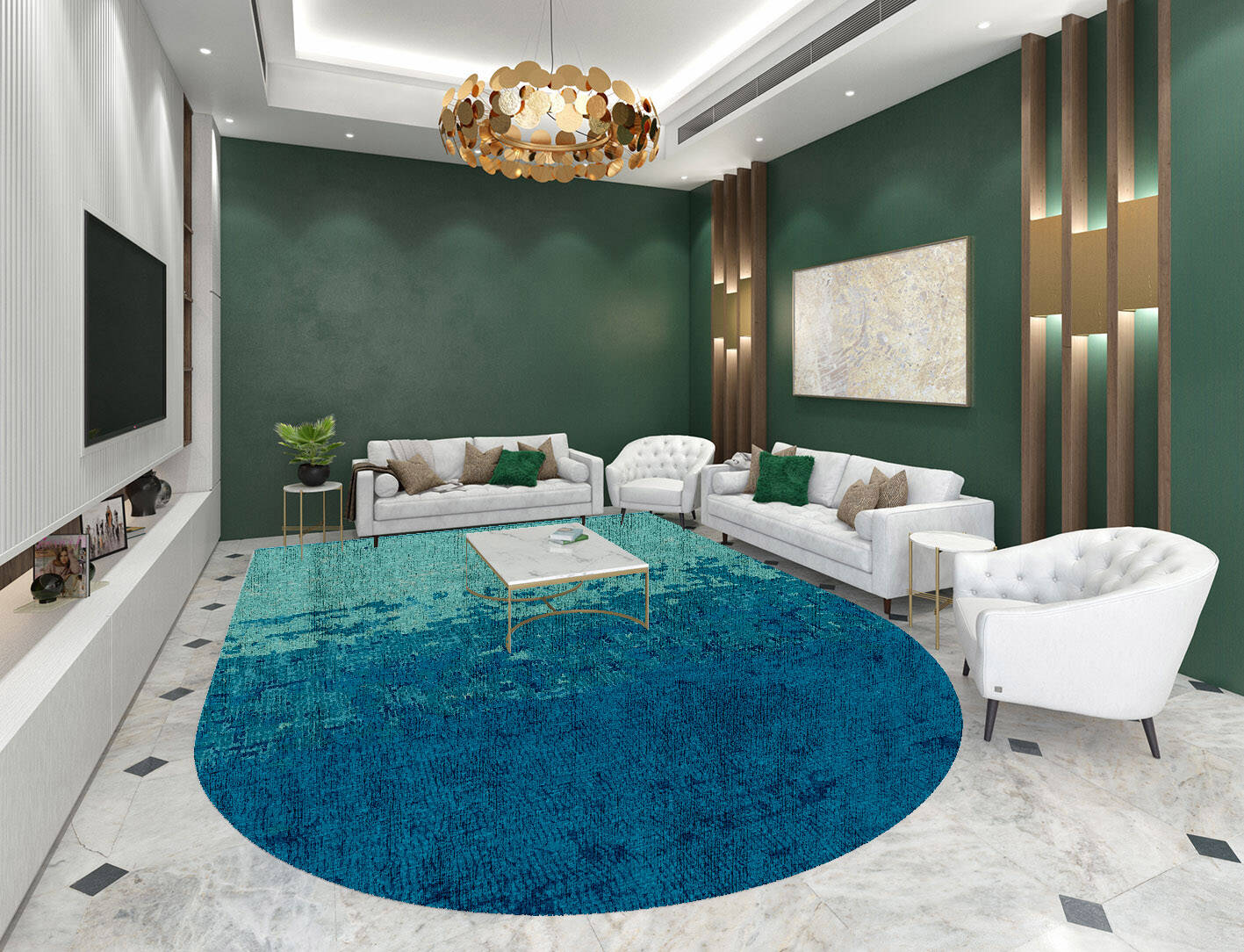 Motley Gradation Arch Hand Knotted Bamboo Silk Custom Rug by Rug Artisan