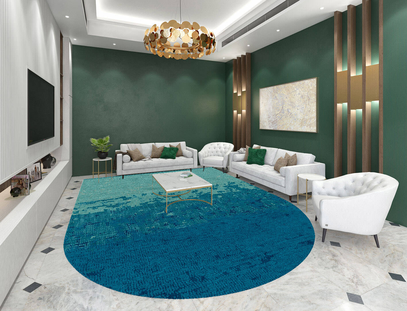 Motley Gradation Arch Hand Knotted Tibetan Wool Custom Rug by Rug Artisan