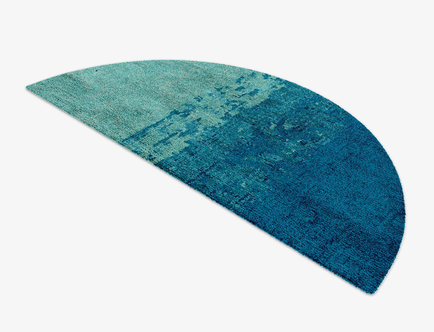 Motley Gradation Halfmoon Hand Knotted Bamboo Silk Custom Rug by Rug Artisan