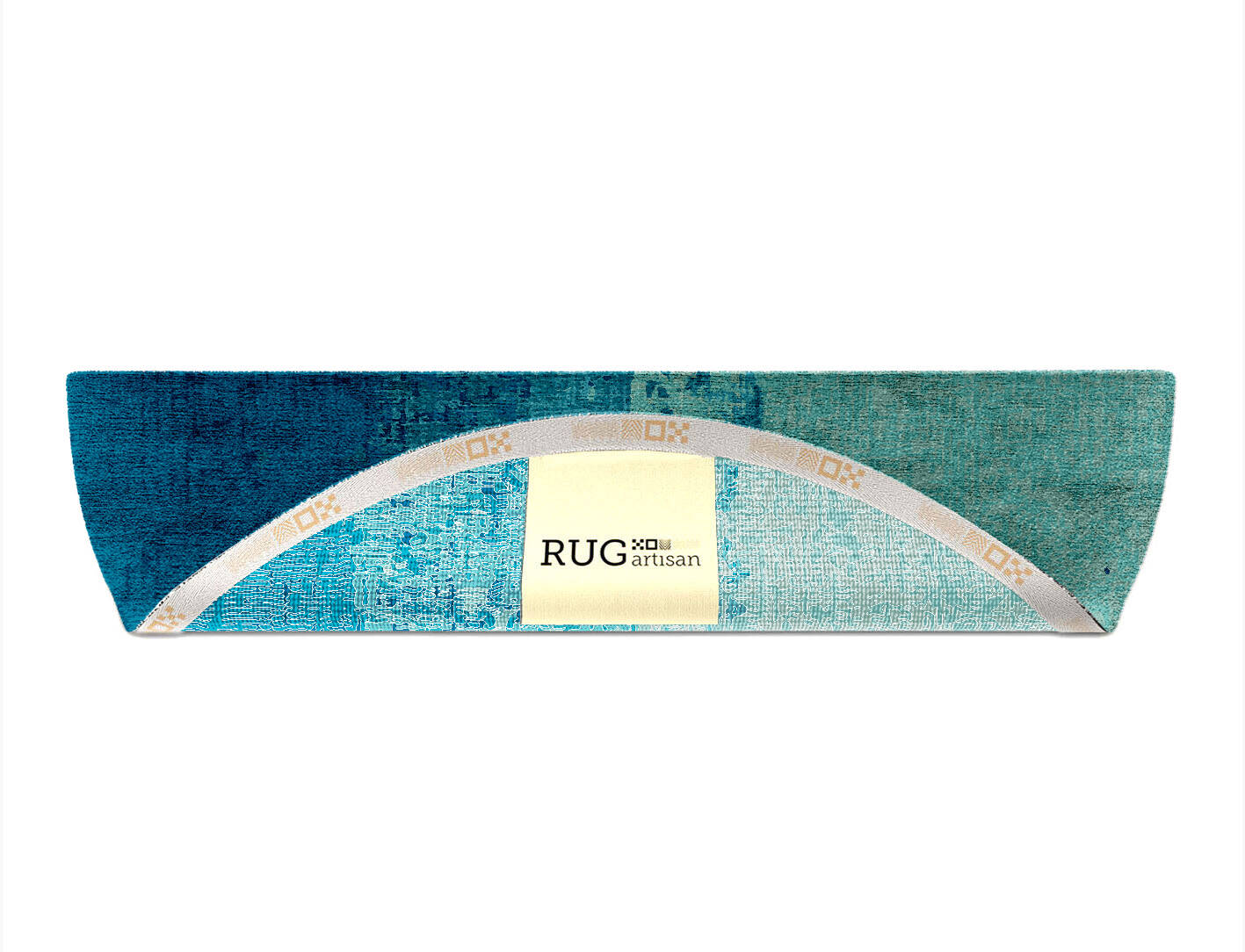 Motley Gradation Halfmoon Hand Knotted Bamboo Silk Custom Rug by Rug Artisan
