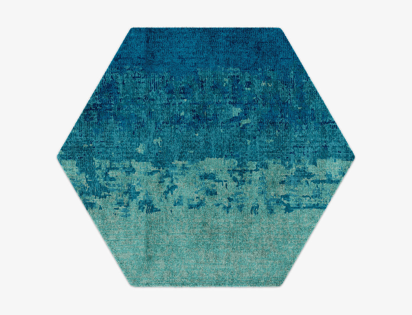 Motley Gradation Hexagon Hand Knotted Bamboo Silk Custom Rug by Rug Artisan