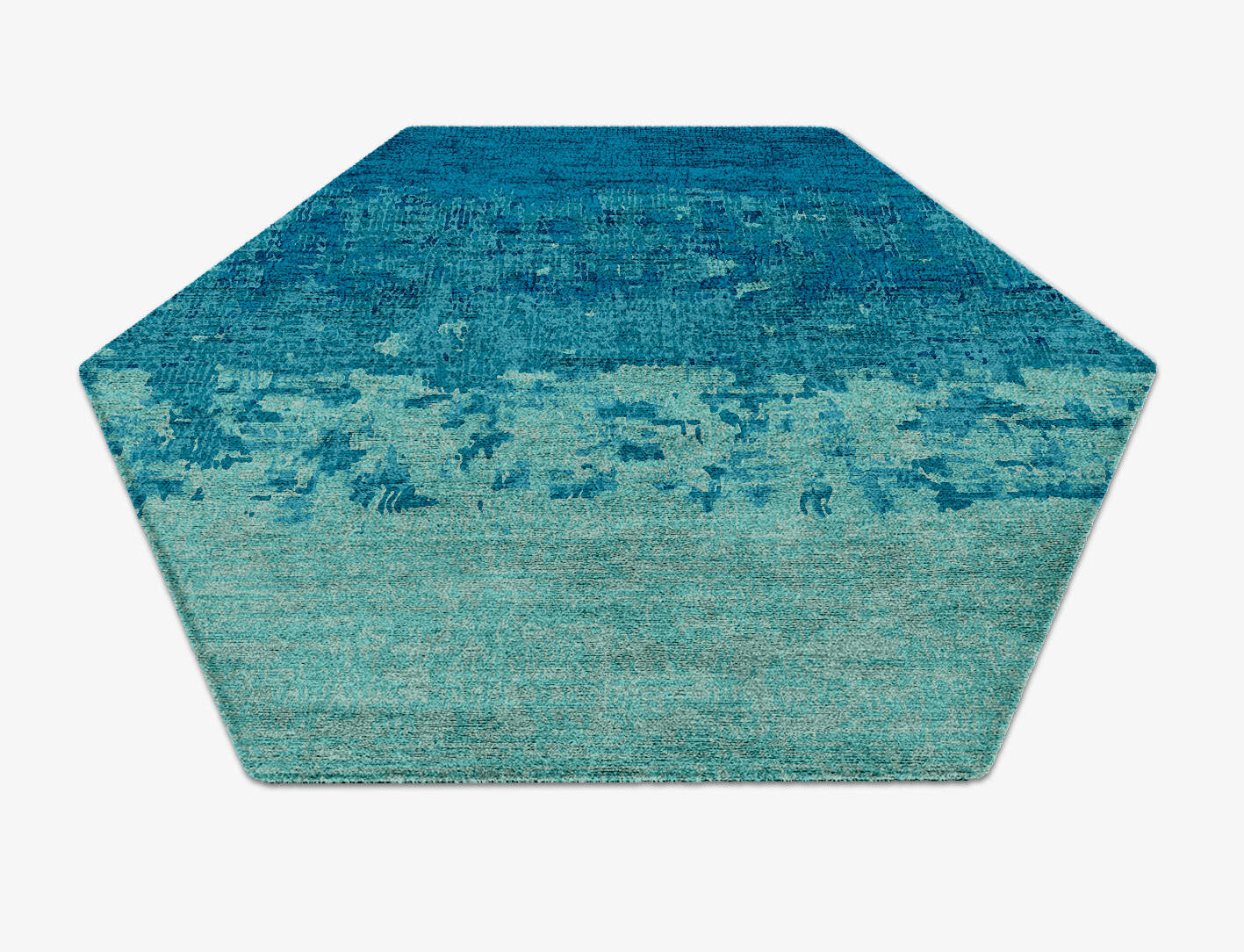 Motley Gradation Hexagon Hand Knotted Bamboo Silk Custom Rug by Rug Artisan