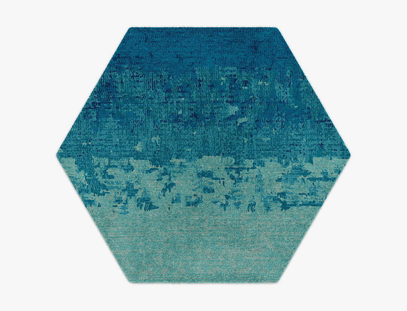 Motley Gradation Hexagon Hand Knotted Tibetan Wool Custom Rug by Rug Artisan
