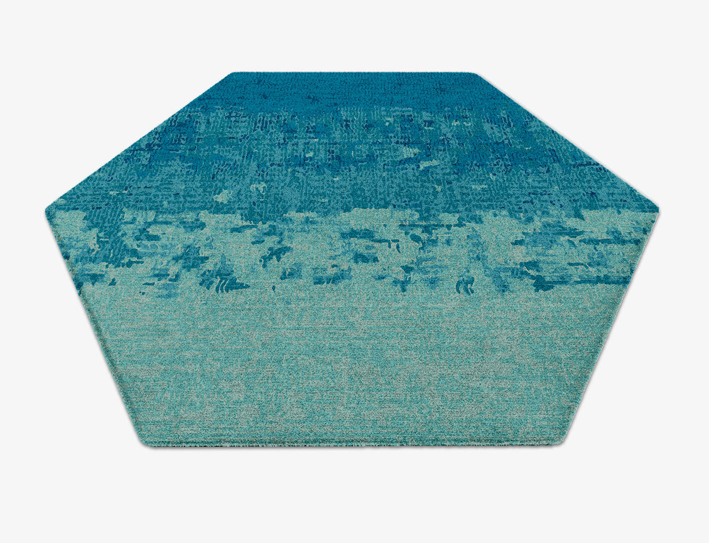 Motley Gradation Hexagon Hand Knotted Tibetan Wool Custom Rug by Rug Artisan