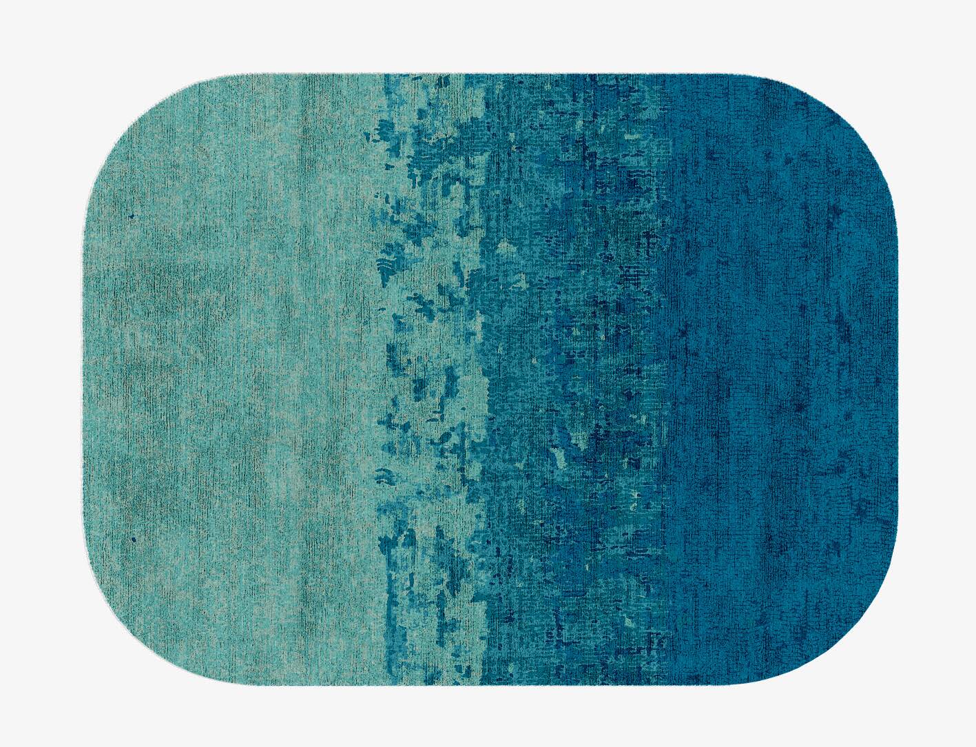 Motley Gradation Oblong Hand Knotted Bamboo Silk Custom Rug by Rug Artisan