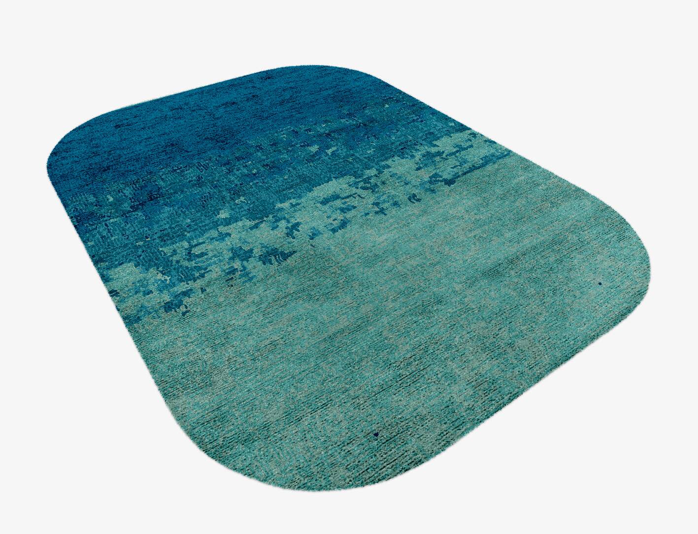 Motley Gradation Oblong Hand Knotted Bamboo Silk Custom Rug by Rug Artisan