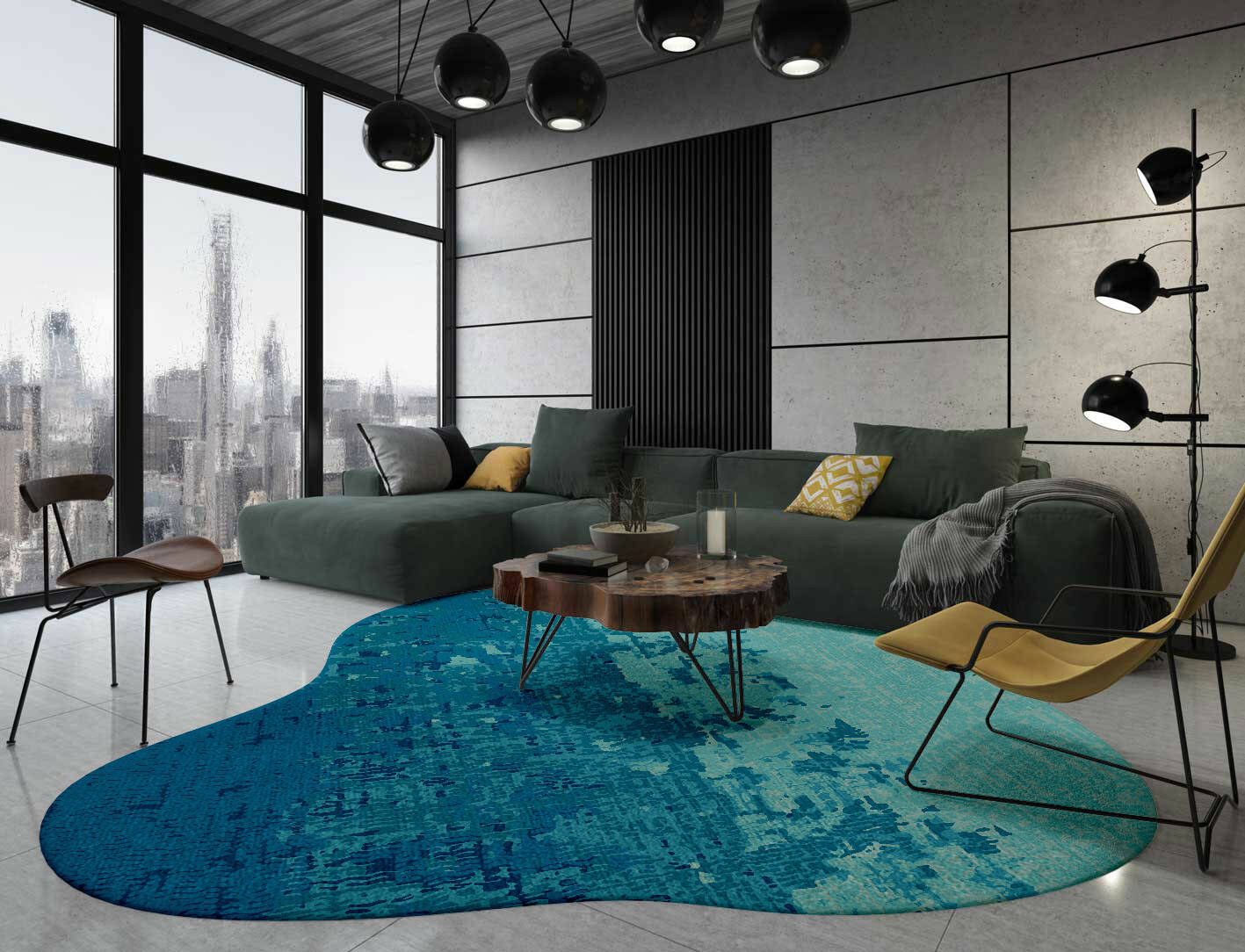 Motley Gradation Splash Hand Knotted Tibetan Wool Custom Rug by Rug Artisan