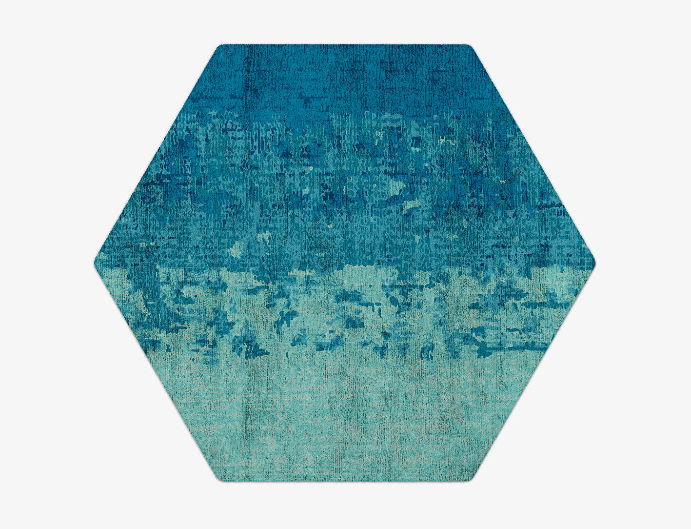 Motley Gradation Hexagon Hand Tufted Bamboo Silk Custom Rug by Rug Artisan