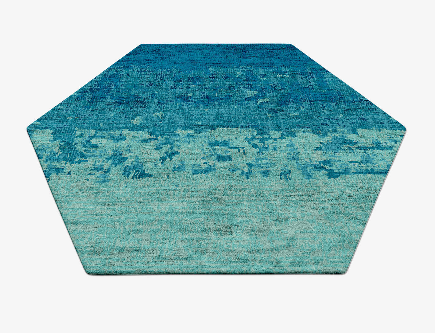 Motley Gradation Hexagon Hand Tufted Bamboo Silk Custom Rug by Rug Artisan