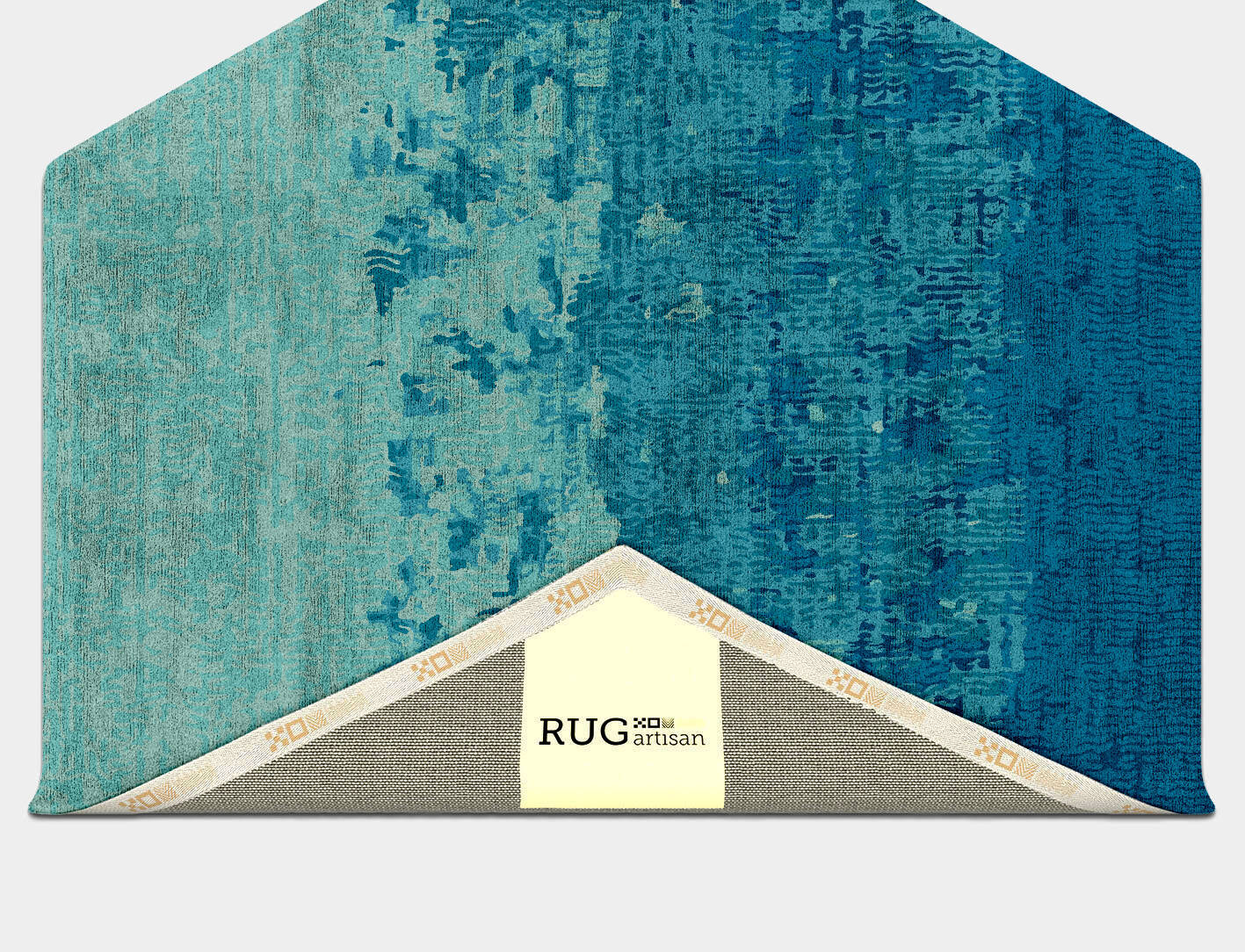Motley Gradation Hexagon Hand Tufted Bamboo Silk Custom Rug by Rug Artisan