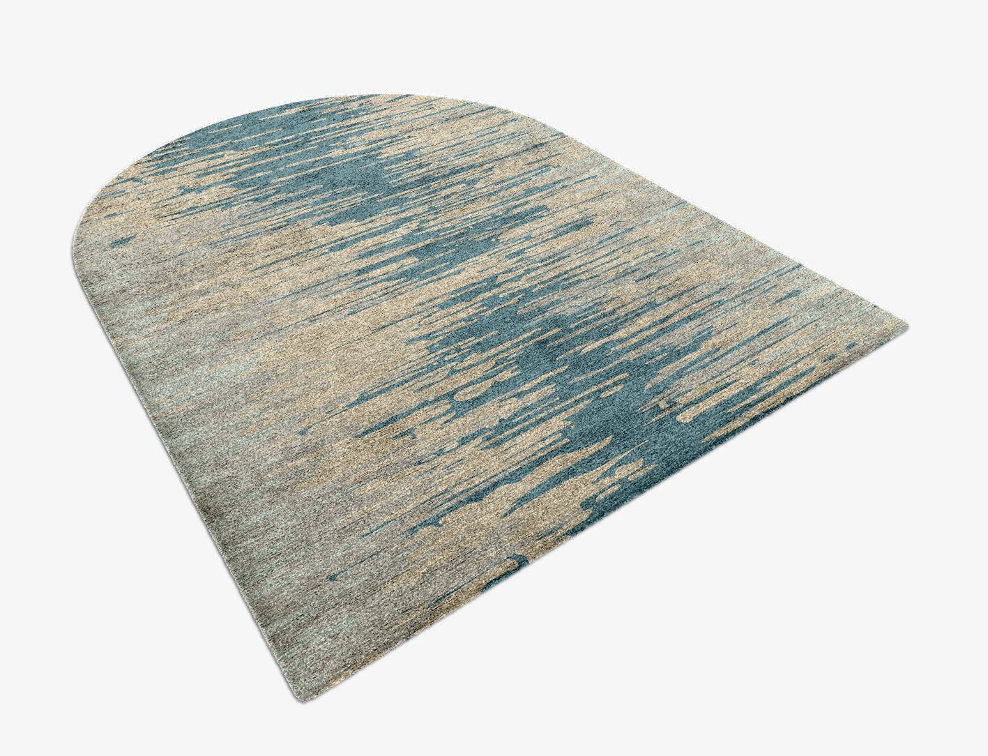 Movement Gradation Arch Hand Knotted Bamboo Silk Custom Rug by Rug Artisan