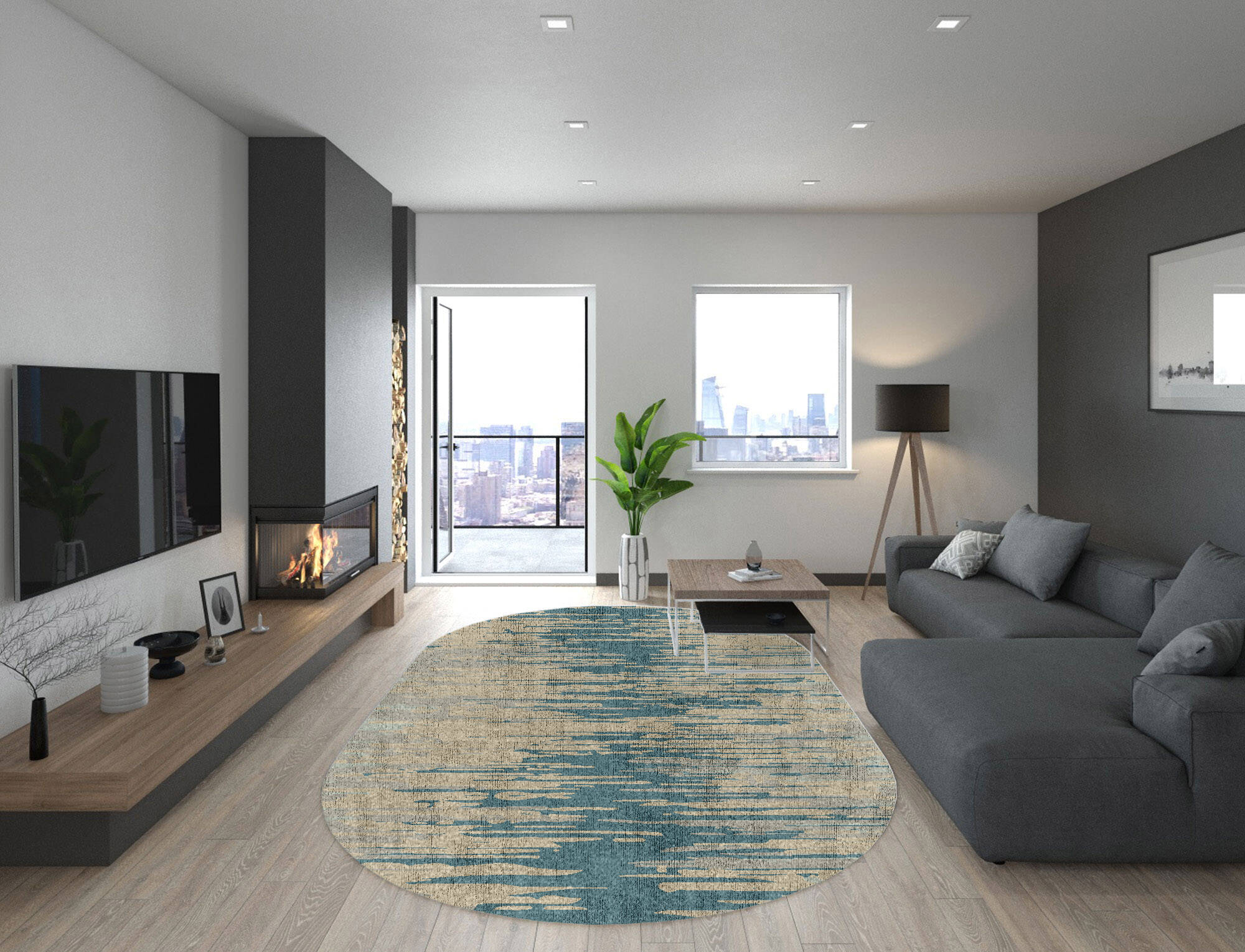 Movement Gradation Capsule Hand Knotted Bamboo Silk Custom Rug by Rug Artisan