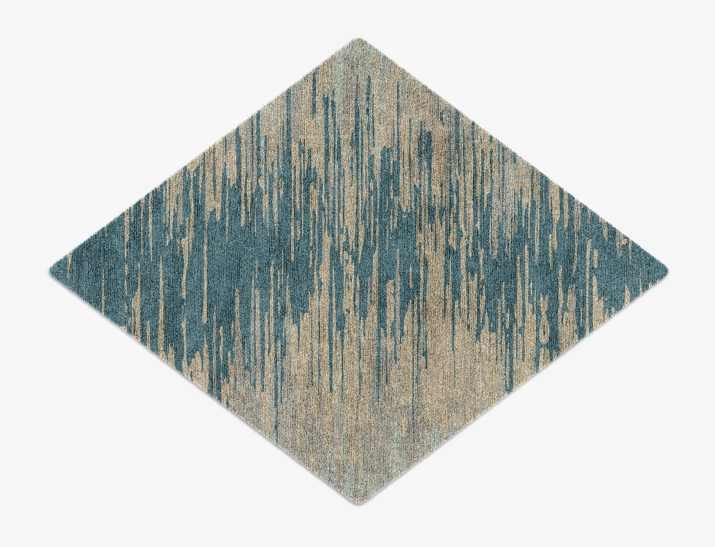 Movement Gradation Diamond Hand Knotted Bamboo Silk Custom Rug by Rug Artisan