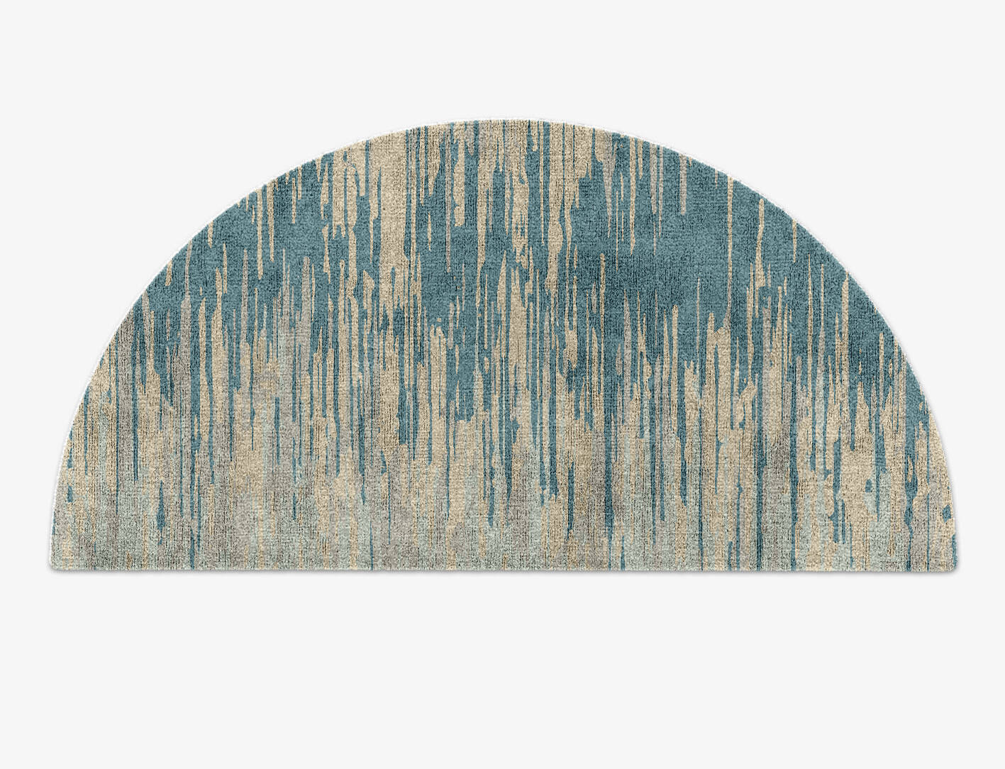 Movement Gradation Halfmoon Hand Knotted Bamboo Silk Custom Rug by Rug Artisan
