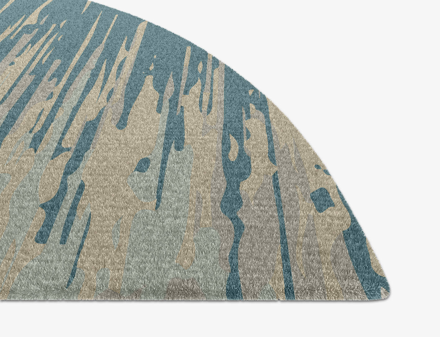 Movement Gradation Halfmoon Hand Knotted Tibetan Wool Custom Rug by Rug Artisan