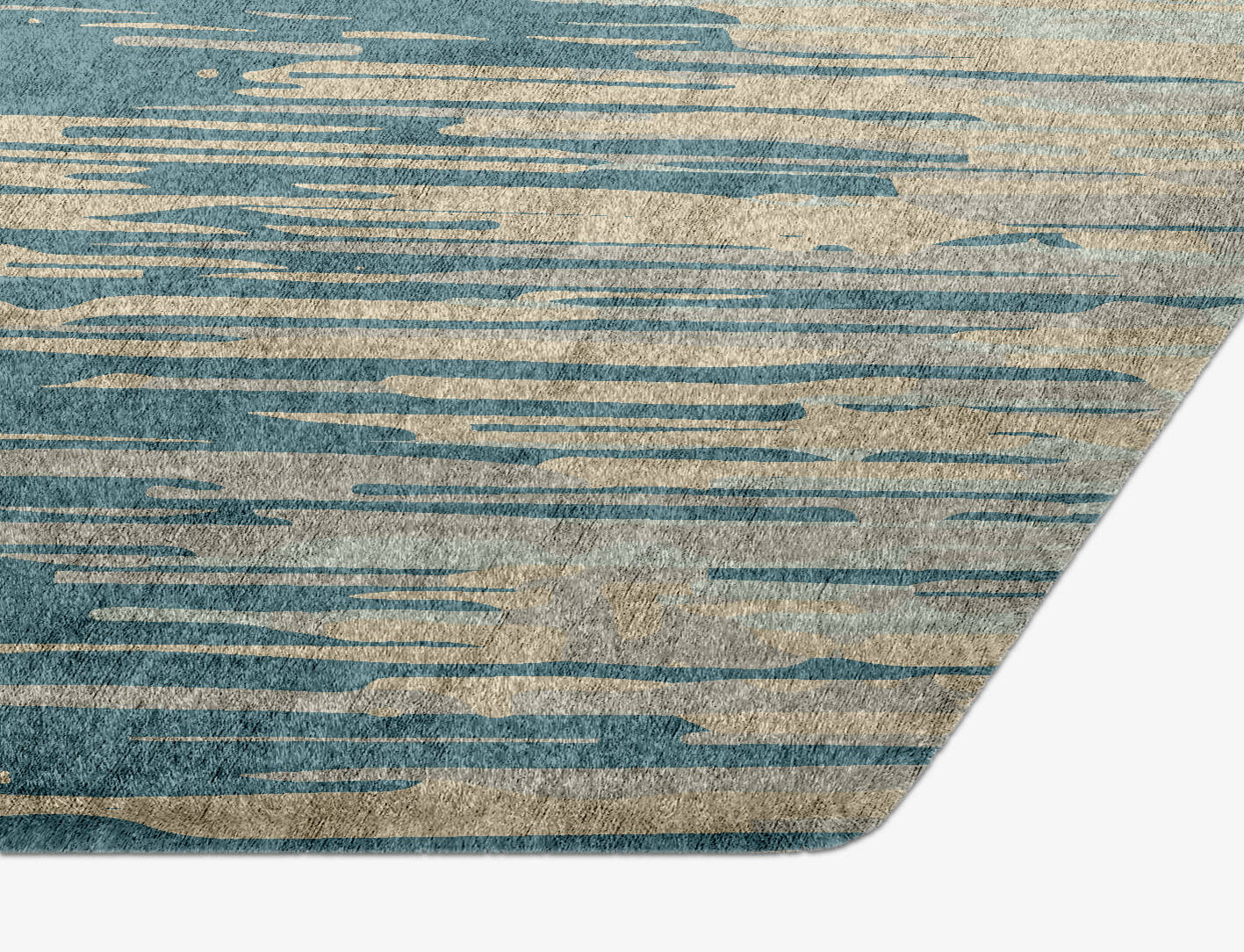 Movement Gradation Hexagon Hand Knotted Bamboo Silk Custom Rug by Rug Artisan