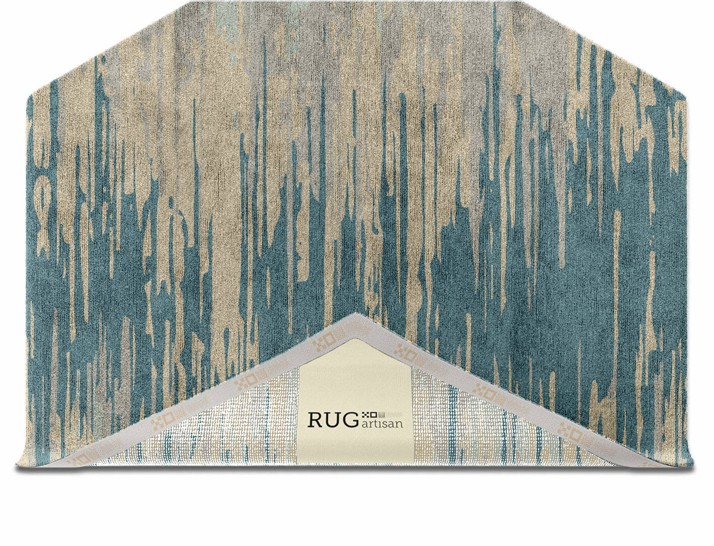Movement Gradation Hexagon Hand Knotted Bamboo Silk Custom Rug by Rug Artisan