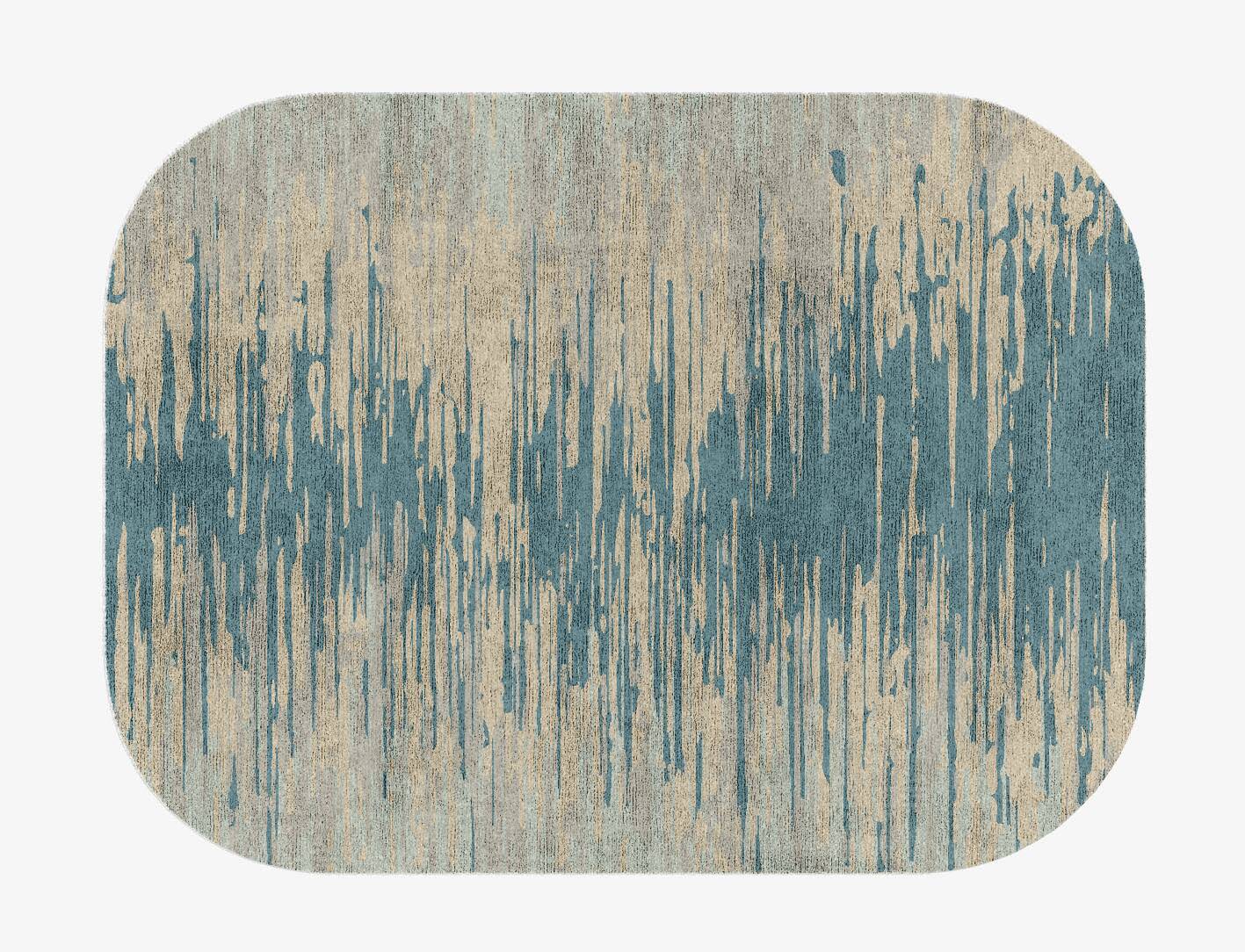 Movement Gradation Oblong Hand Knotted Bamboo Silk Custom Rug by Rug Artisan