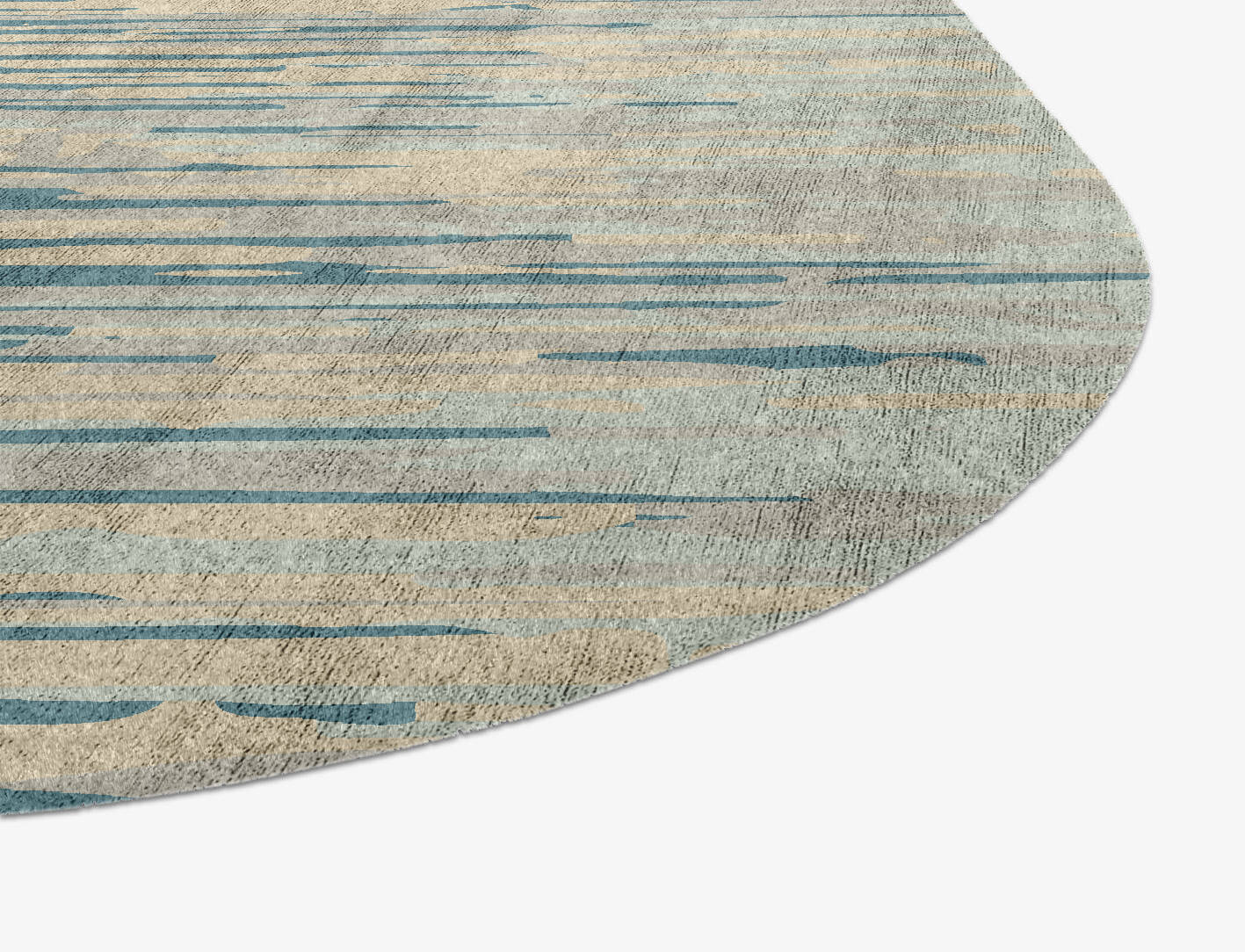Movement Gradation Oblong Hand Knotted Bamboo Silk Custom Rug by Rug Artisan
