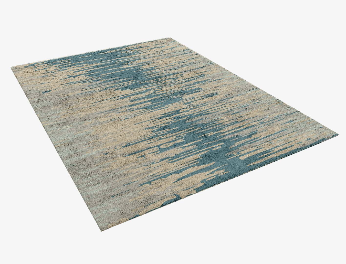 Movement Gradation Rectangle Hand Knotted Bamboo Silk Custom Rug by Rug Artisan