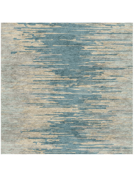 Movement Gradation Square Hand Knotted Bamboo Silk Custom Rug by Rug Artisan