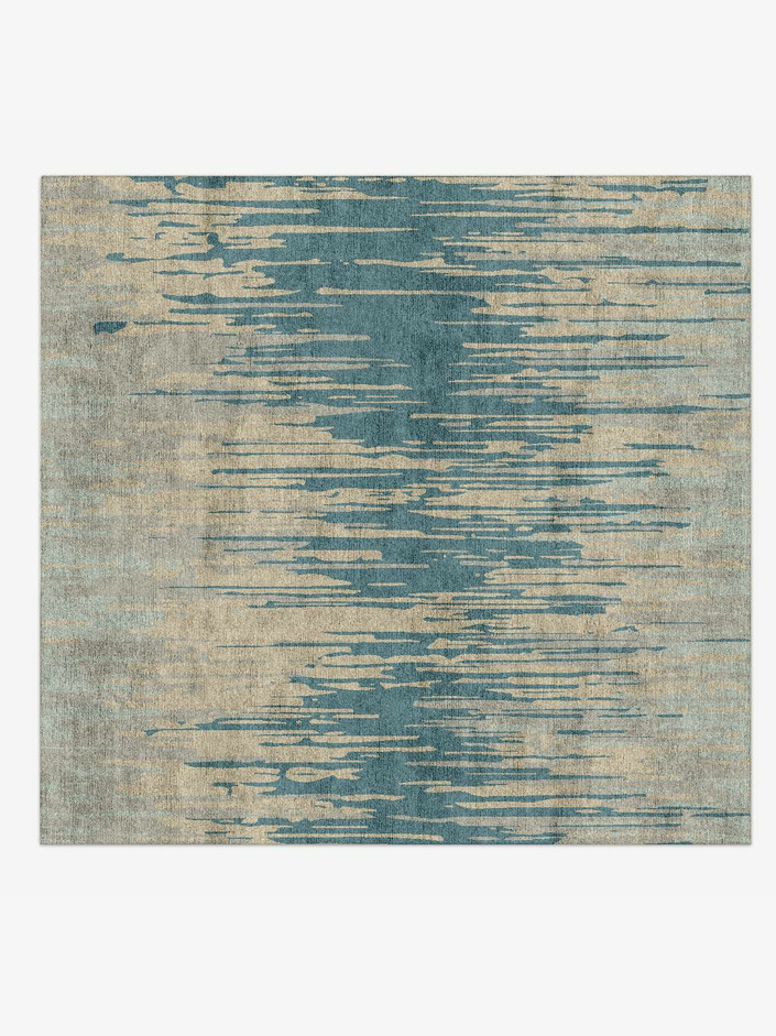 Movement Gradation Square Hand Knotted Bamboo Silk Custom Rug by Rug Artisan