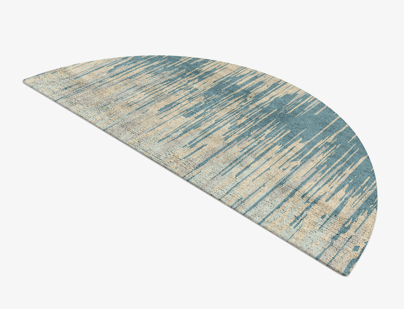 Movement Gradation Halfmoon Hand Tufted Bamboo Silk Custom Rug by Rug Artisan