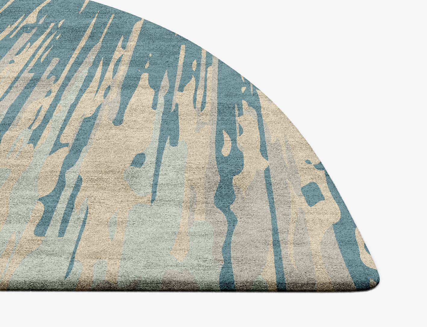 Movement Gradation Halfmoon Hand Tufted Bamboo Silk Custom Rug by Rug Artisan