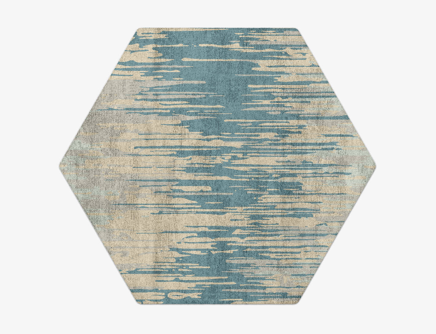 Movement Gradation Hexagon Hand Tufted Bamboo Silk Custom Rug by Rug Artisan