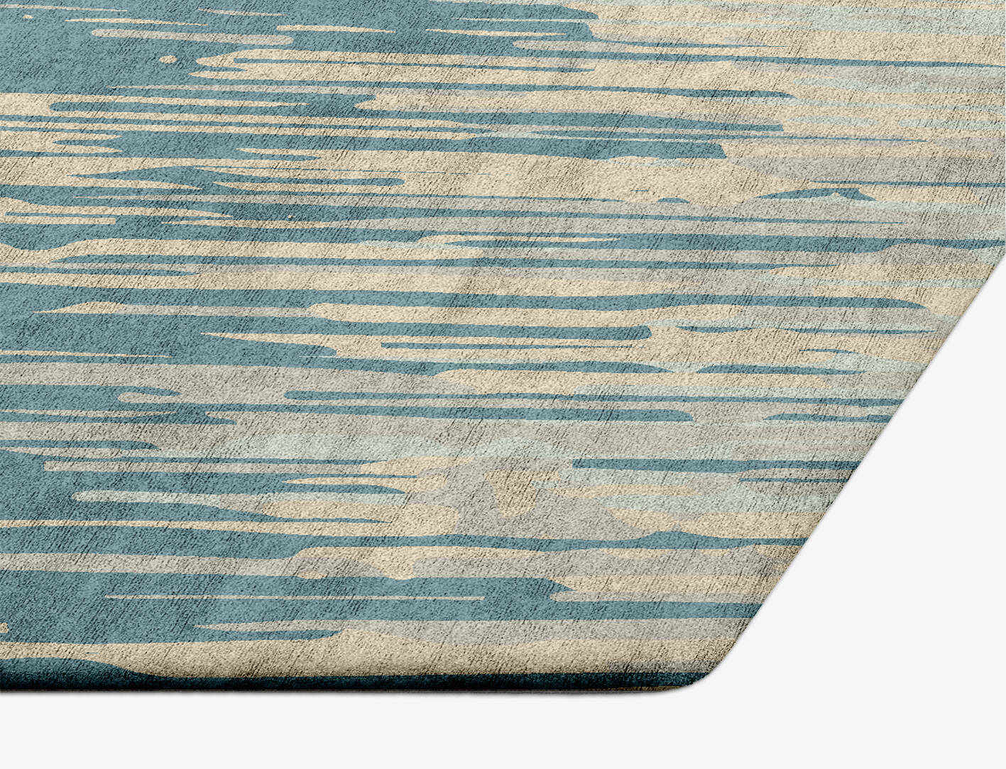 Movement Gradation Hexagon Hand Tufted Bamboo Silk Custom Rug by Rug Artisan