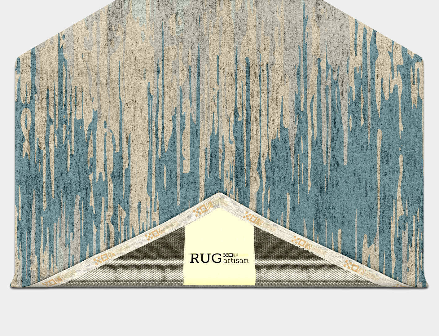 Movement Gradation Hexagon Hand Tufted Bamboo Silk Custom Rug by Rug Artisan